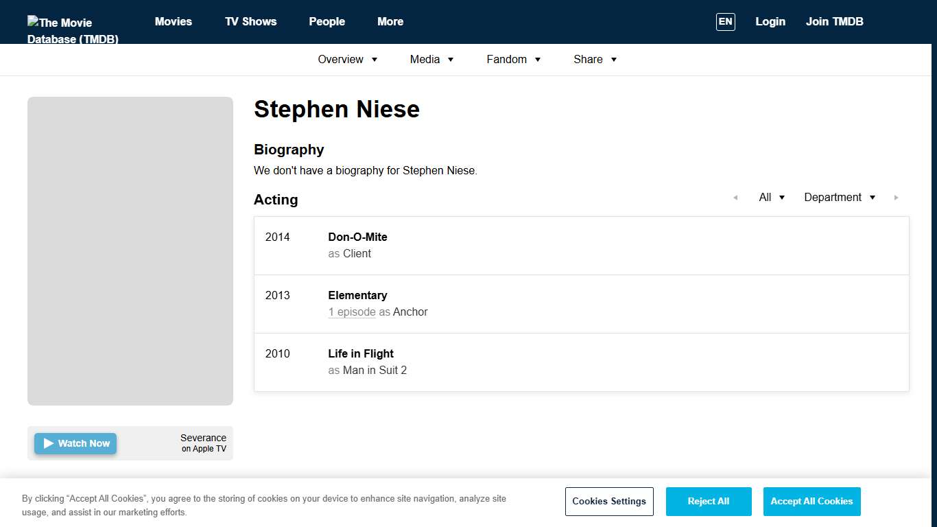 Stephen Niese — The Movie Database (TMDB)